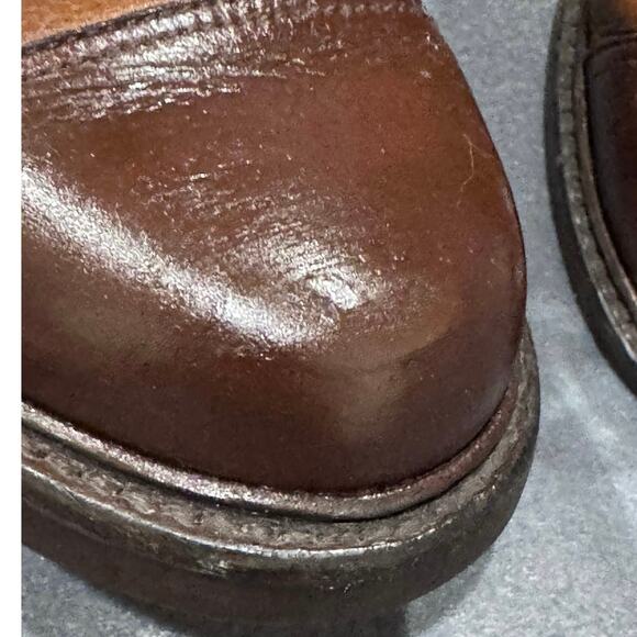 Ralph Lauren Bench Made England CapToe LaceUp Brown Boots Women 8B Heritage FLAW - Picture 14 of 15